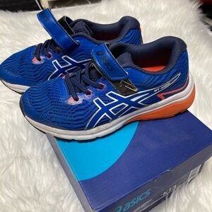 ASICS Kids Blue and Orange Running Shoes